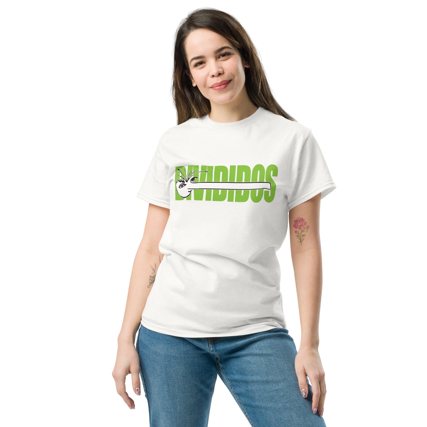 Divididos. Camiseta de Algodón 100% peinado. Corte Unisex. Blanca y gris. Opción 1. CAM2411.