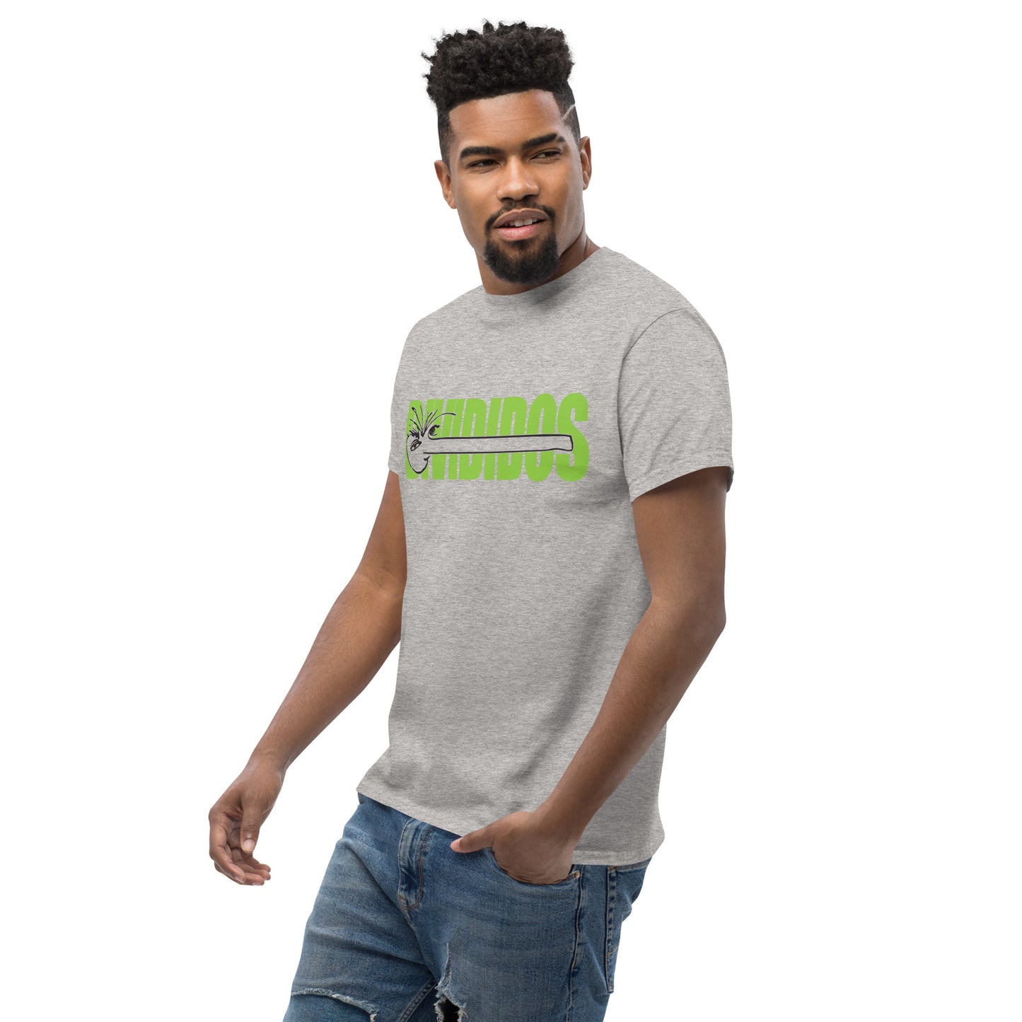 Divididos. Camiseta de Algodón 100% peinado. Corte Unisex. Blanca y gris. Opción 1. CAM2411.