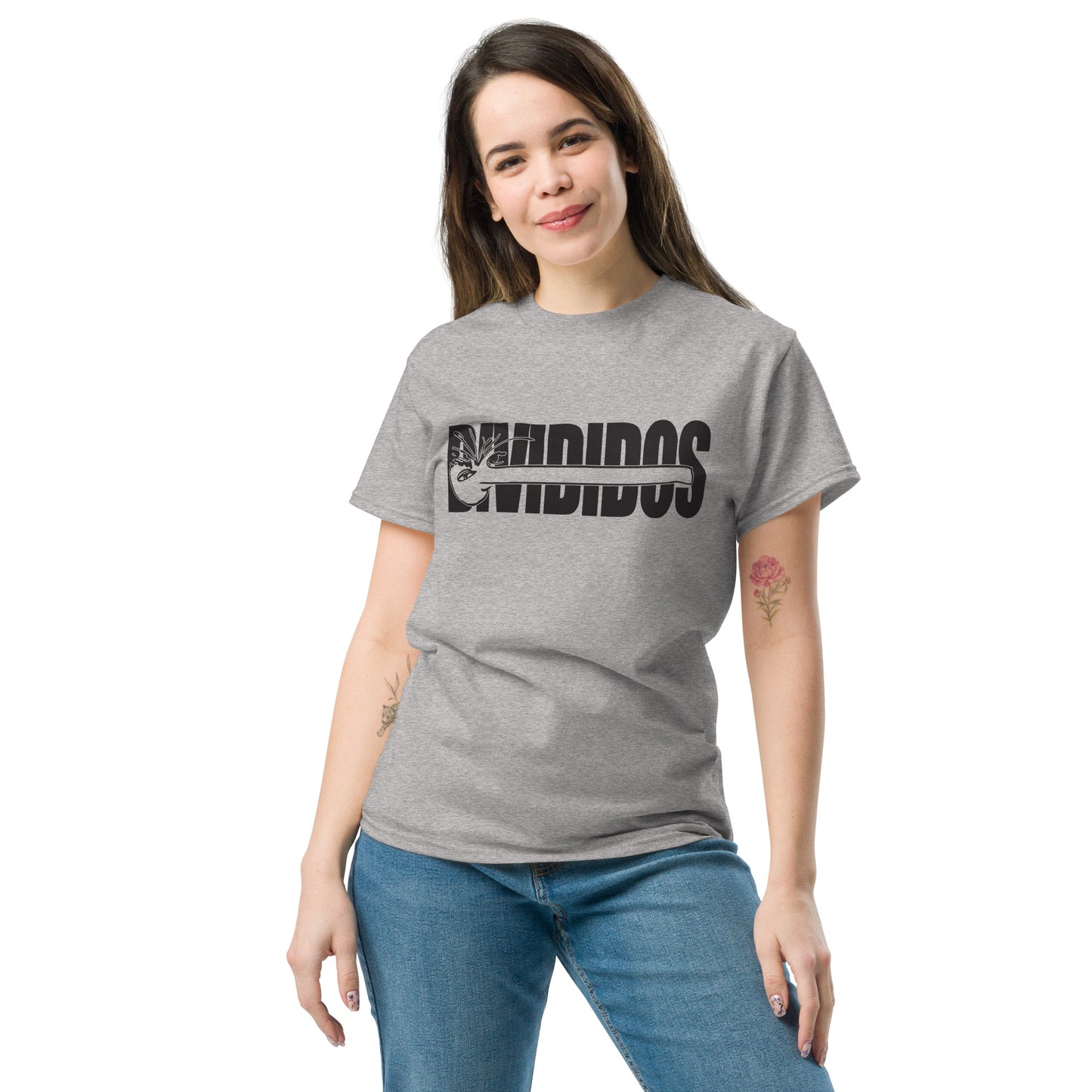 Divididos. Camiseta de Algodón 100%. Corte Unisex. Blanca y gris. Opción 2. CAM2411.
