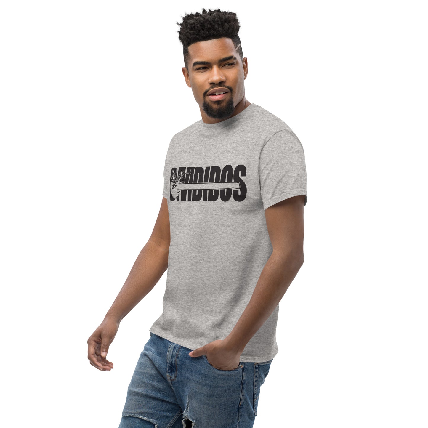 Divididos. Camiseta de Algodón 100%. Corte Unisex. Blanca y gris. Opción 2. CAM2411.