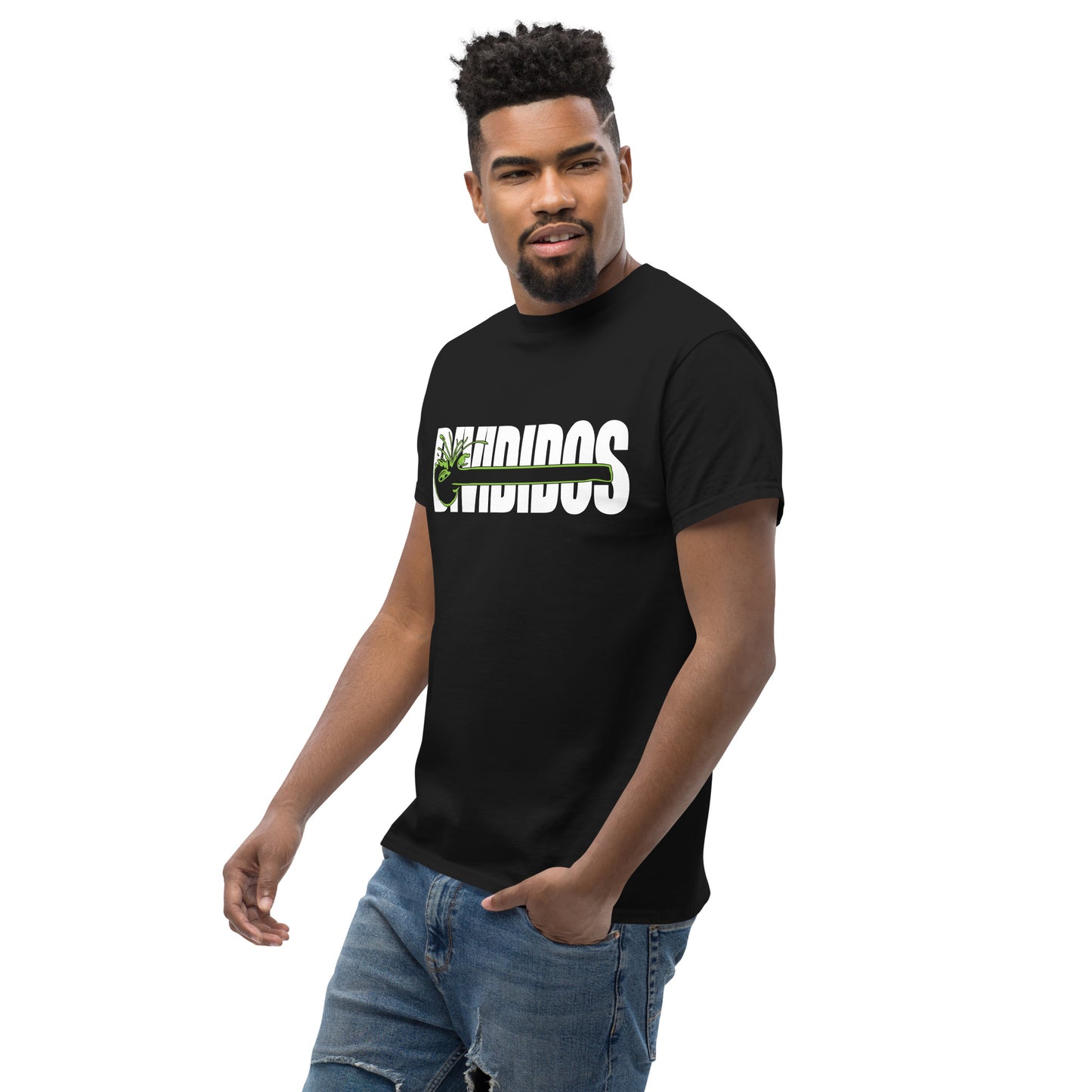 Divididos. Camiseta de Algodón 100% peinado. Corte Unisex. Negra. Opción 1. CAM2411.