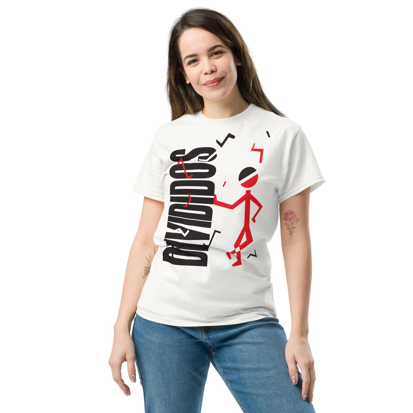 Divididos. Camiseta de Algodón 100% peinado. Corte Unisex. Blanca. Opción 1 . CAM2412.
