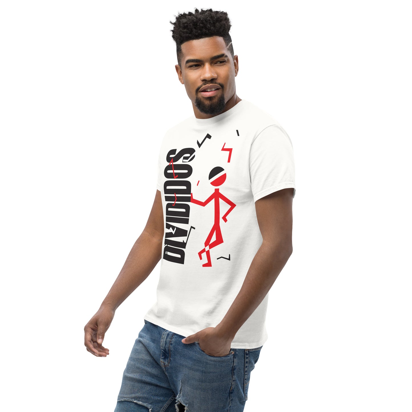 Divididos. Camiseta de Algodón 100% peinado. Corte Unisex. Blanca. Opción 1 . CAM2412.