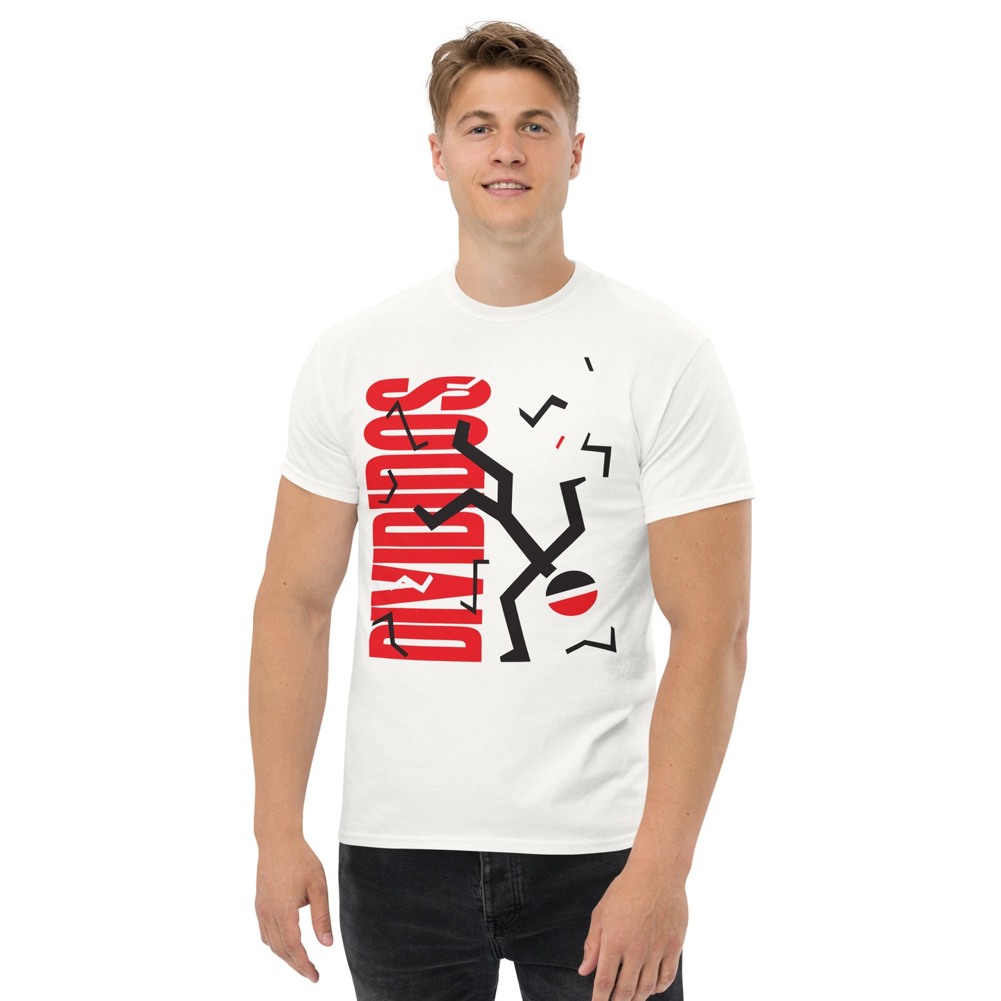 Divididos. Camiseta de Algodón 100% peinado. Corte Unisex. Blanca. Opción 2. CAM2412.