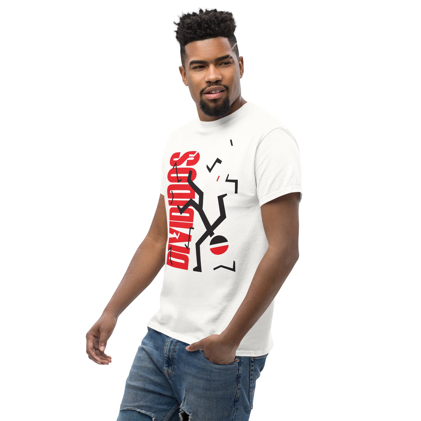 Divididos. Camiseta de Algodón 100% peinado. Corte Unisex. Blanca. Opción 2. CAM2412.