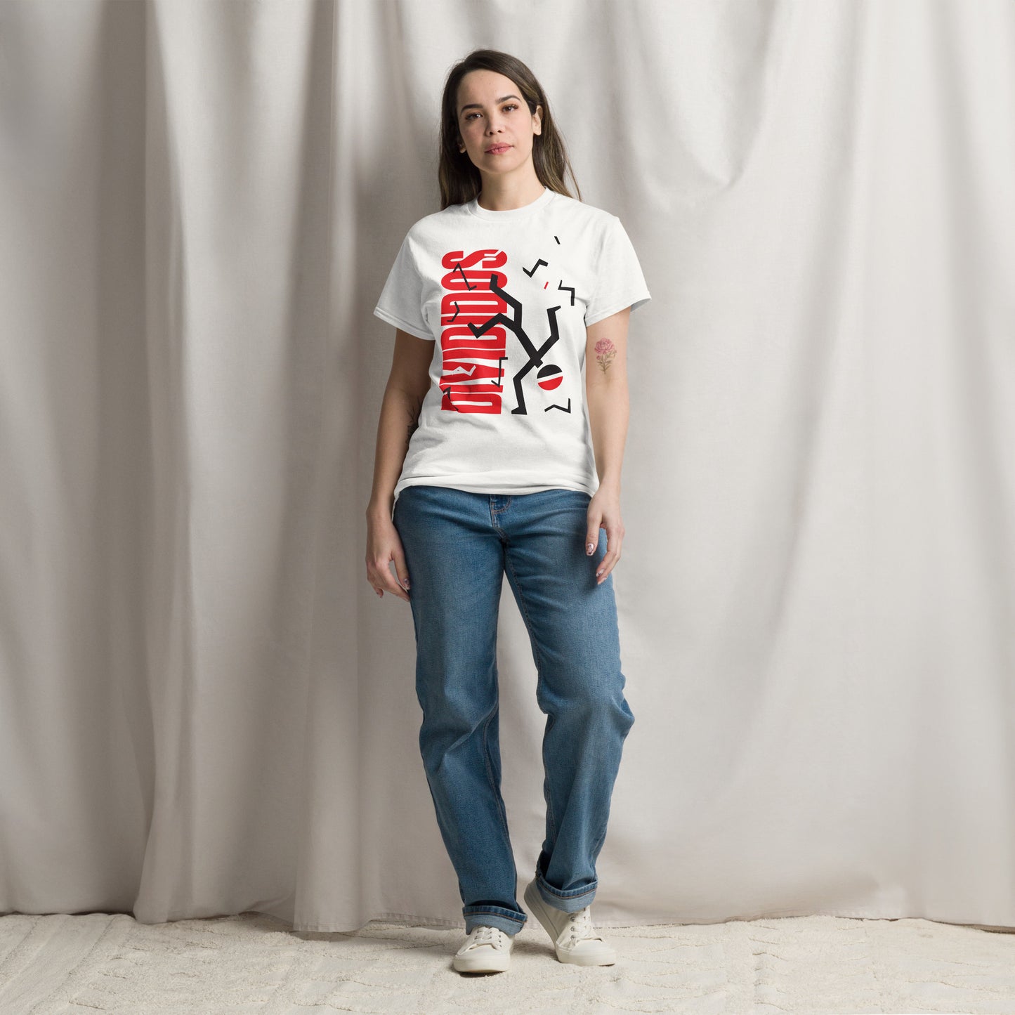 Divididos. Camiseta de Algodón 100% peinado. Corte Unisex. Blanca. Opción 2. CAM2412.