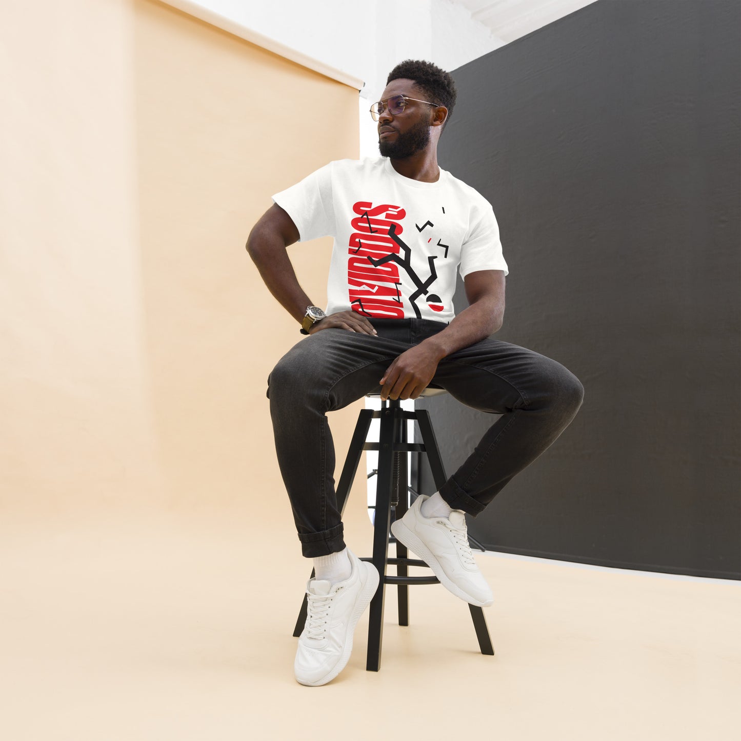 Divididos. Camiseta de Algodón 100% peinado. Corte Unisex. Blanca. Opción 2. CAM2412.