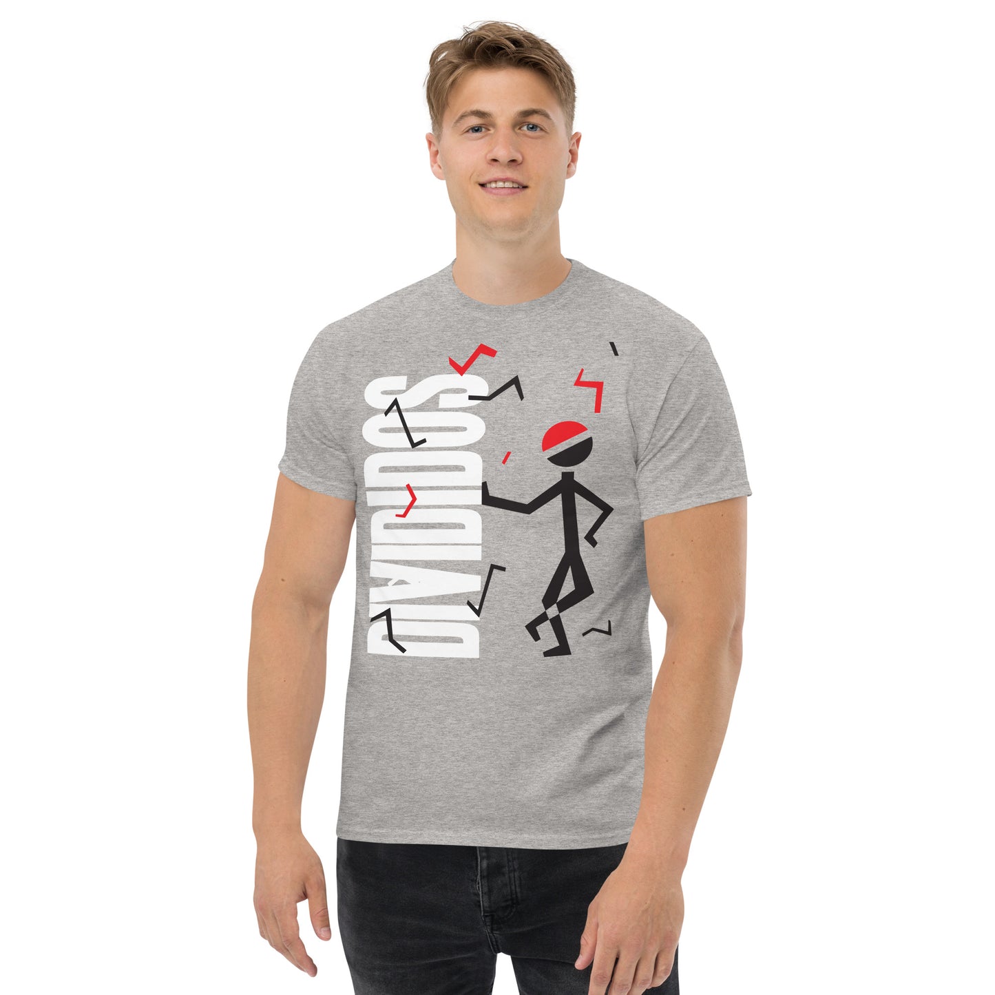 Divididos. Camiseta de Algodón 100% peinado. Corte Unisex. Gris. Opción 1. CAM2412.