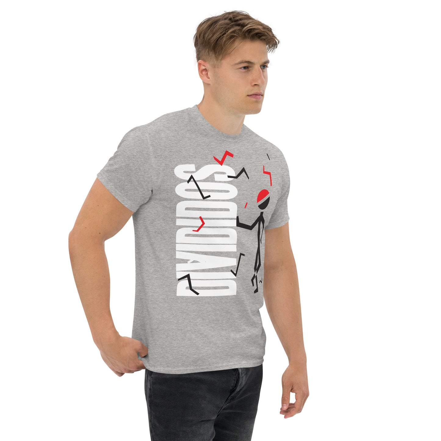 Divididos. Camiseta de Algodón 100% peinado. Corte Unisex. Gris. Opción 1. CAM2412.
