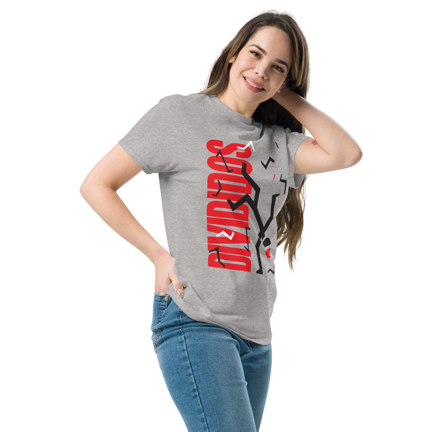 Divididos. Camiseta de Algodón 100% peinado. Corte Unisex. Gris. Opción 2. CAM2412.