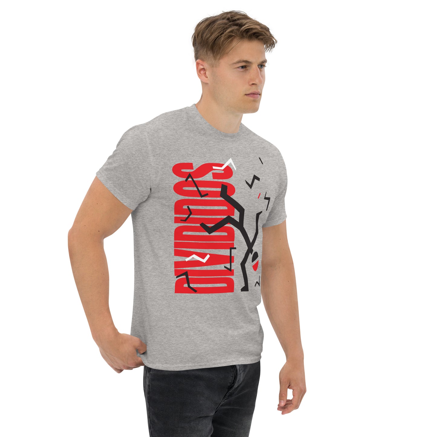 Divididos. Camiseta de Algodón 100% peinado. Corte Unisex. Gris. Opción 2. CAM2412.