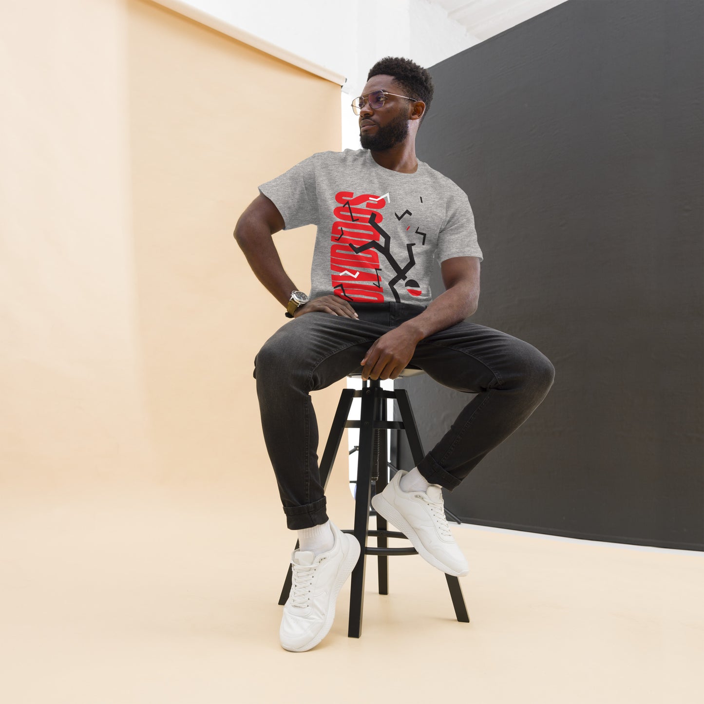 Divididos. Camiseta de Algodón 100% peinado. Corte Unisex. Gris. Opción 2. CAM2412.