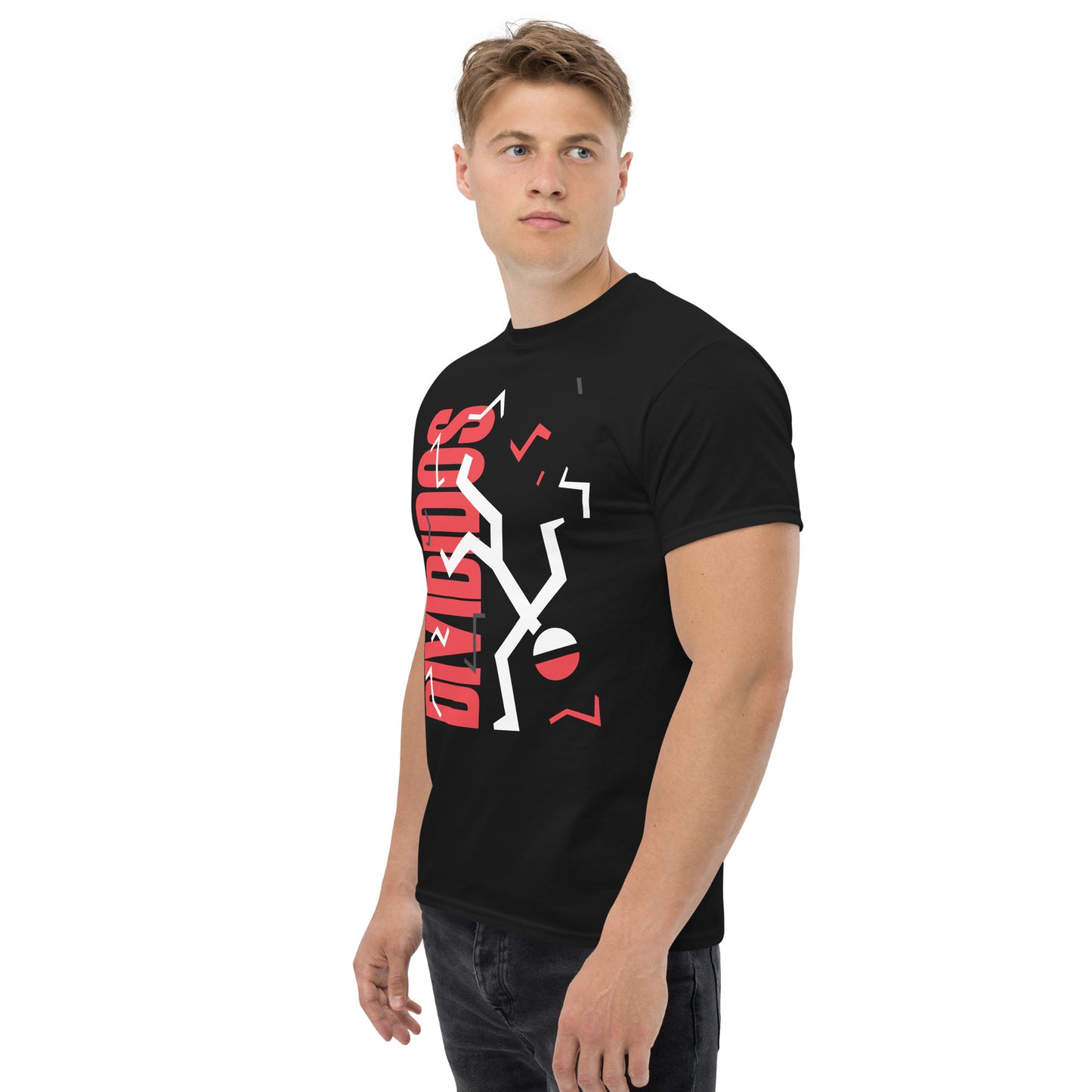 Divididos. Camiseta de Algodón 100% peinado. Corte Unisex. Negra. Opción 2. CAM2412.