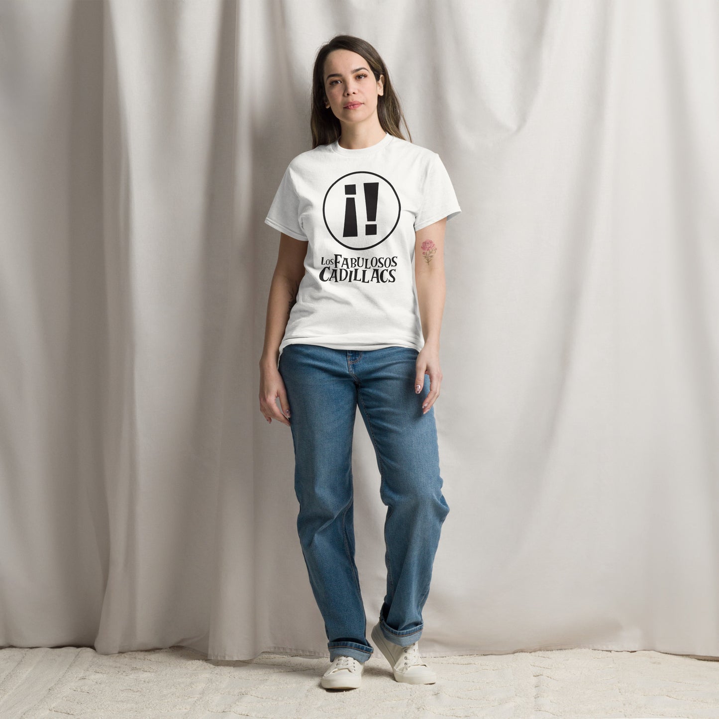 Los Fabulosos Cadillacs. Argentina. Algodón 100%. Corte Unisex. Blanca y gris. CAM2614.