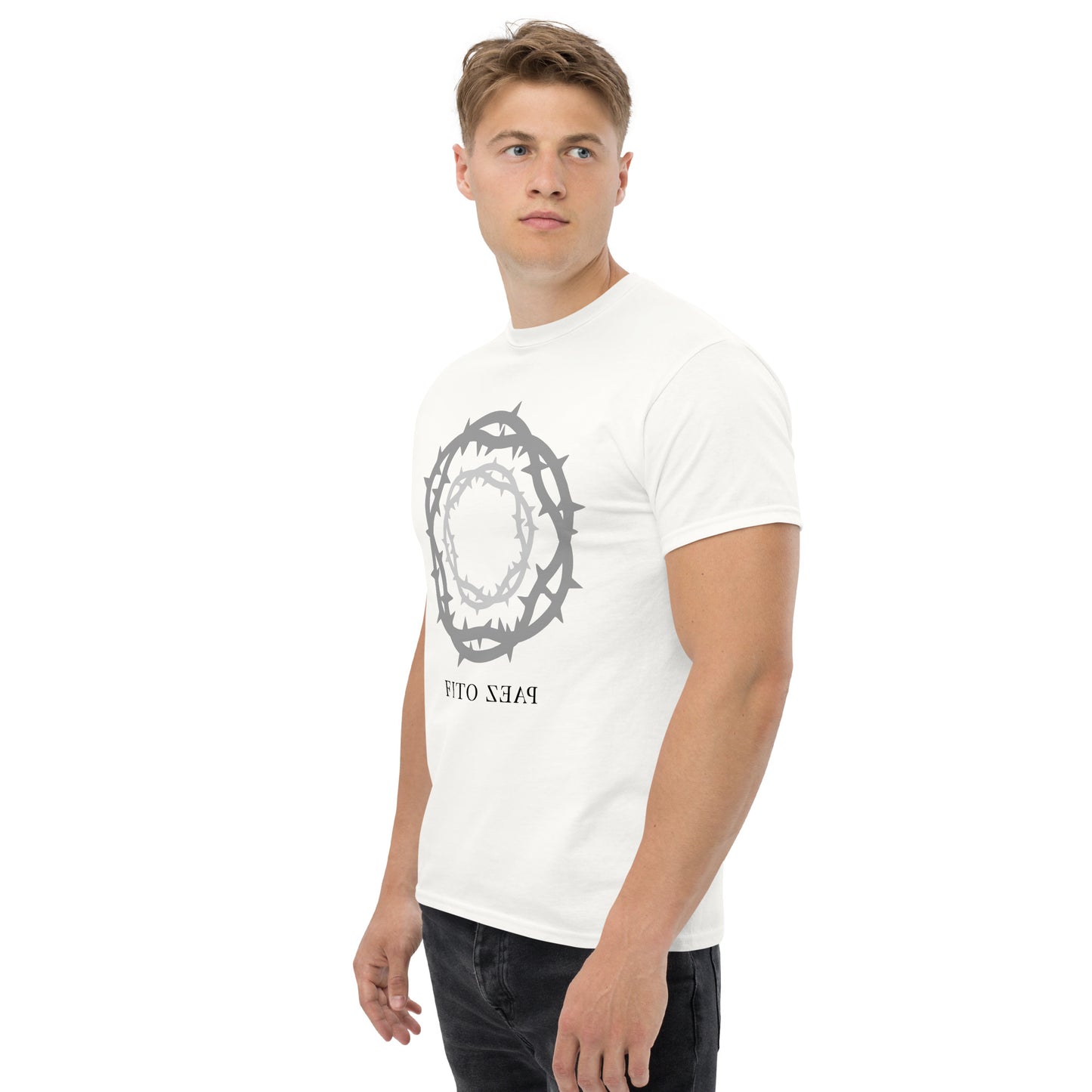 Fito Paez. El Sacrificio. Algodón 100%. Corte Unisex. Blanca y gris. CAM2817.