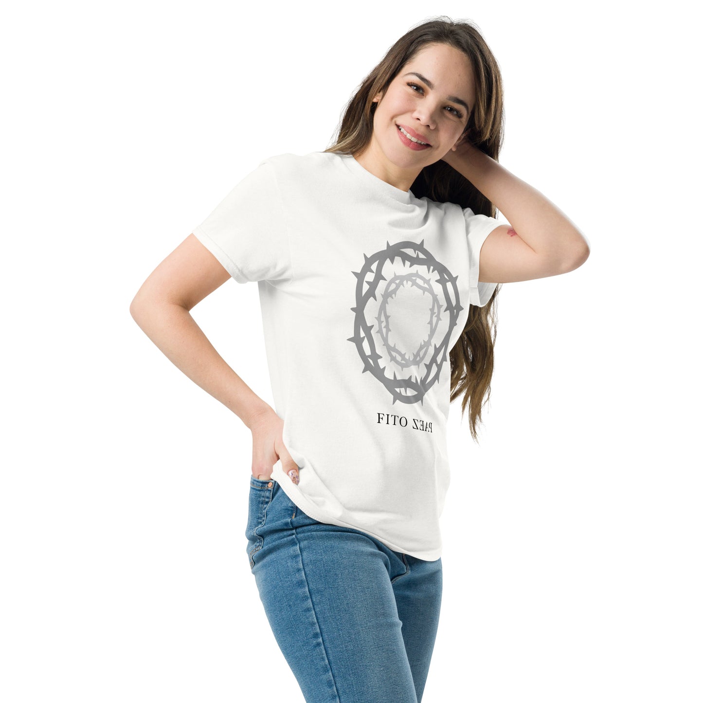 Fito Paez. El Sacrificio. Algodón 100%. Corte Unisex. Blanca y gris. CAM2817.