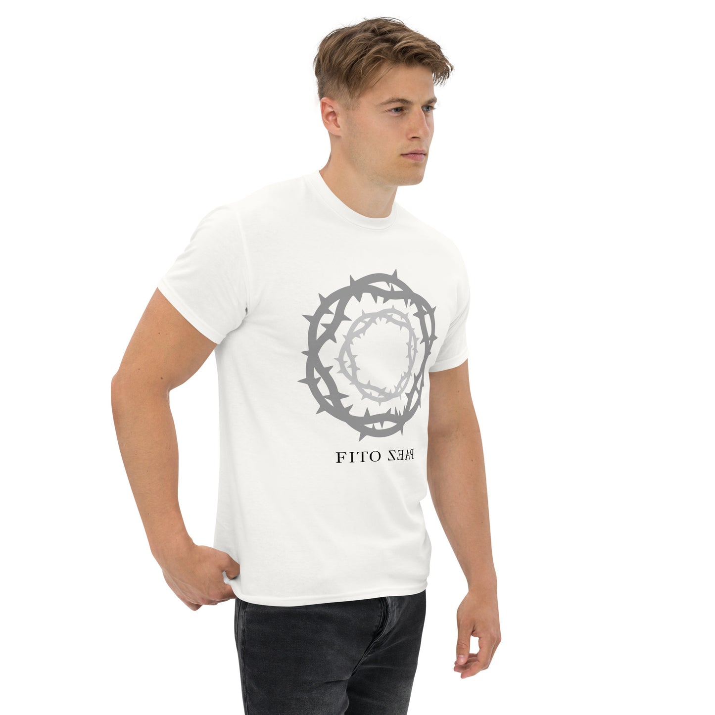 Fito Paez. El Sacrificio. Algodón 100%. Corte Unisex. Blanca y gris. CAM2817.