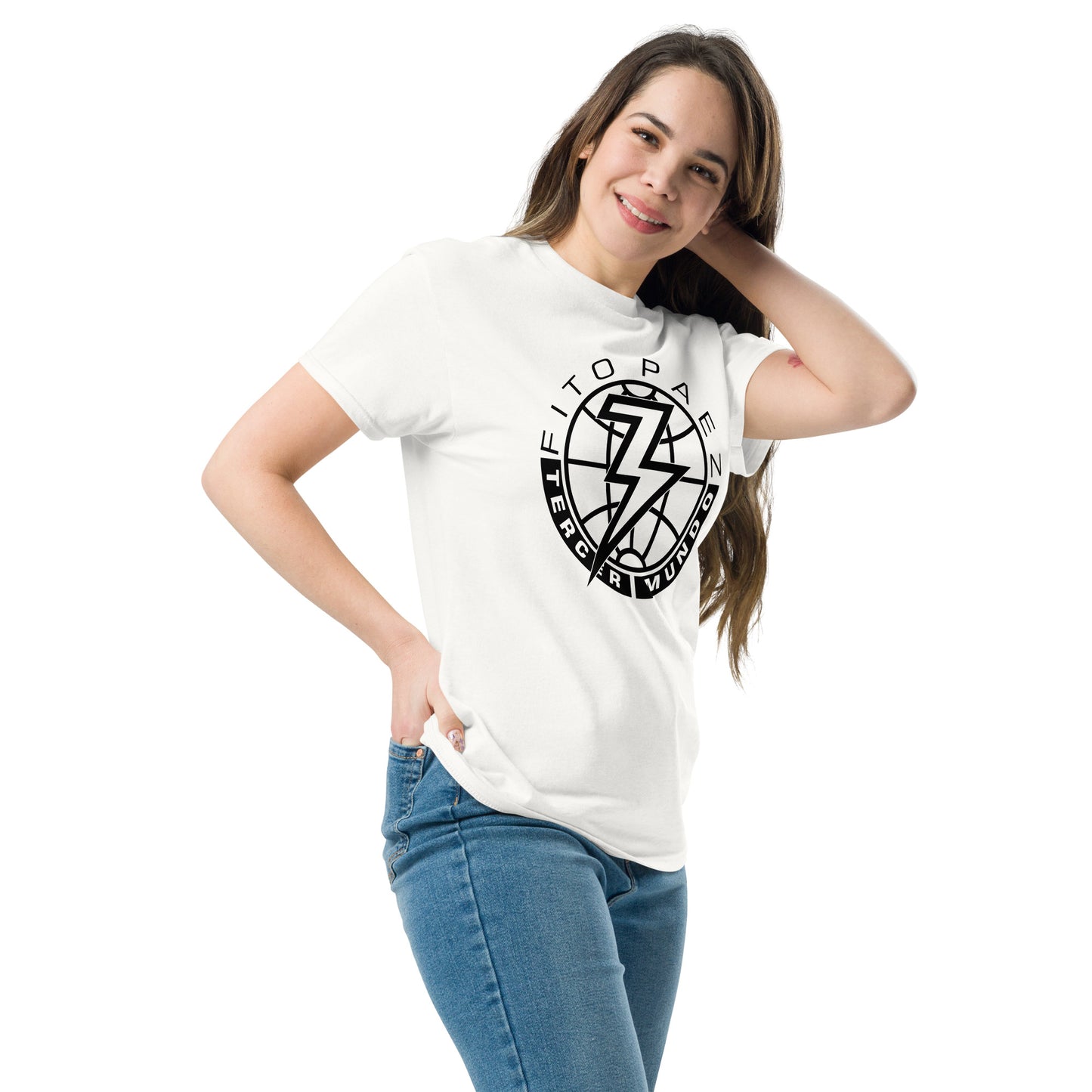 Fito Paez. Tercer Mundo. Algodón 100%. Corte Unisex. Blanca y gris. CAM2820.