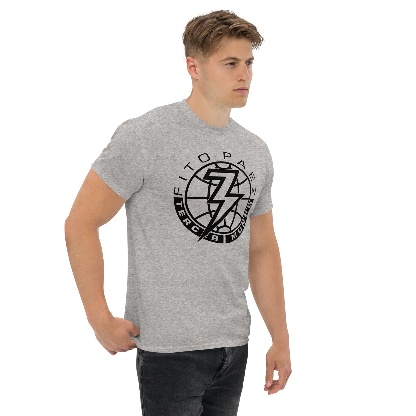 Fito Paez. Tercer Mundo. Algodón 100%. Corte Unisex. Blanca y gris. CAM2820.