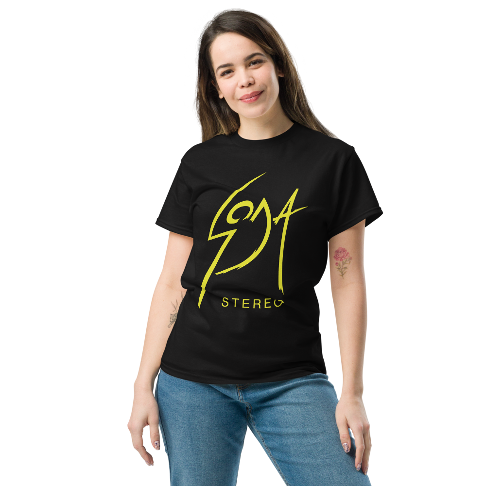 Soda Stereo. Algodón 100%. Corte Unisex. Negra. Opción 1. CAM2723.