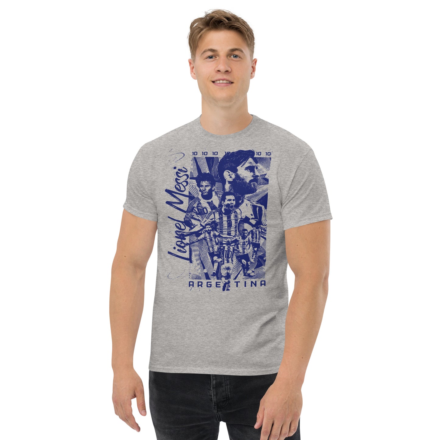 Messi, Lionel. Argentina. Algodón 100%. Corte unisex . Gris. CAM1092.