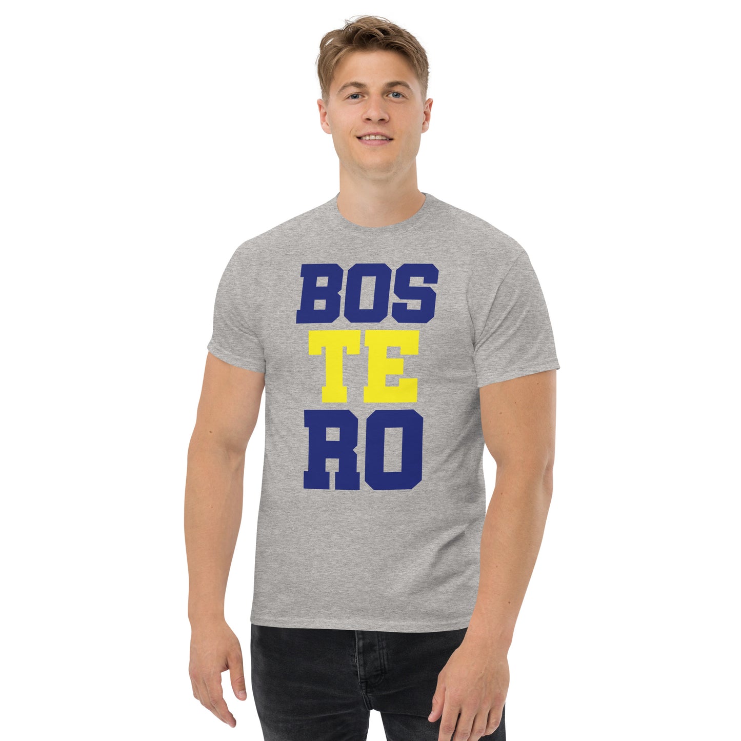 Club Atlético Boca Juniors. CABJ. Algodón 100%. Corte Unisex. Blanca y gris. CAM1216.