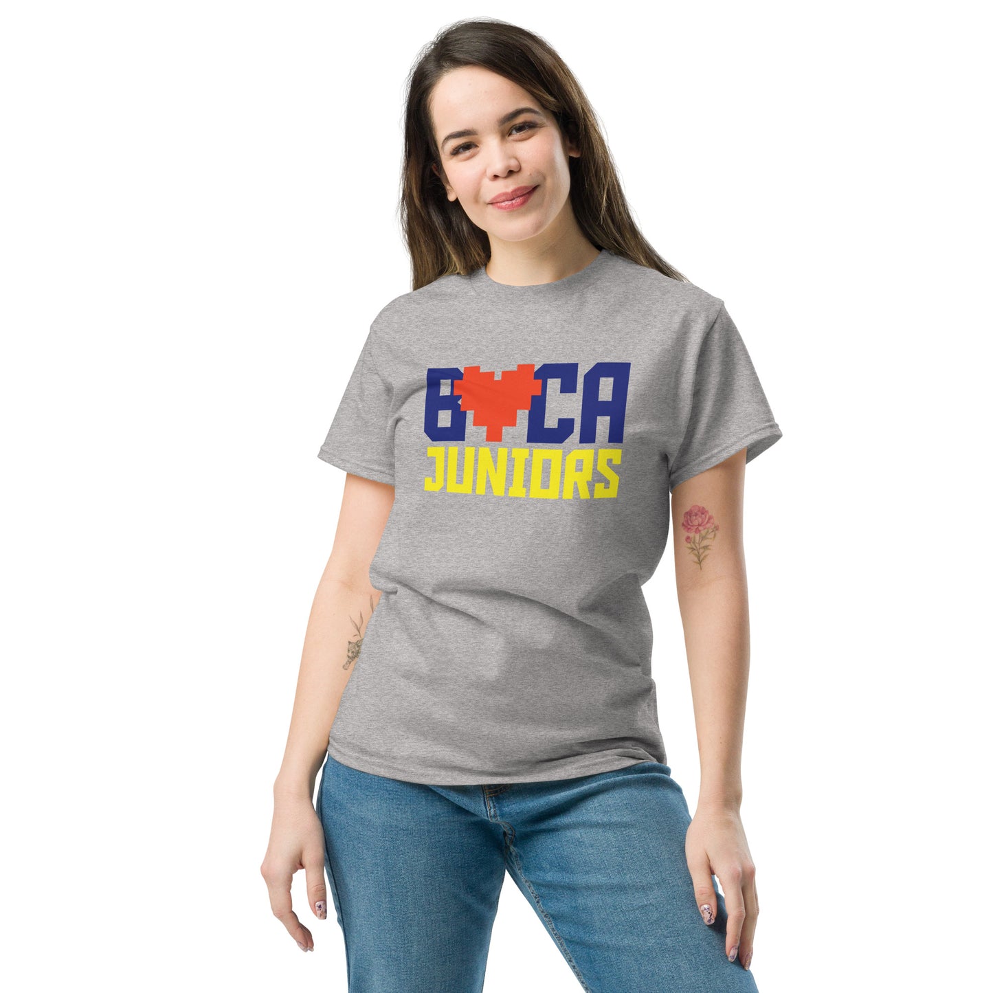Club Atlético Boca Juniors. CABJ. Algodón 100%. Corte Unisex. Blanca o gris. CAM1218.