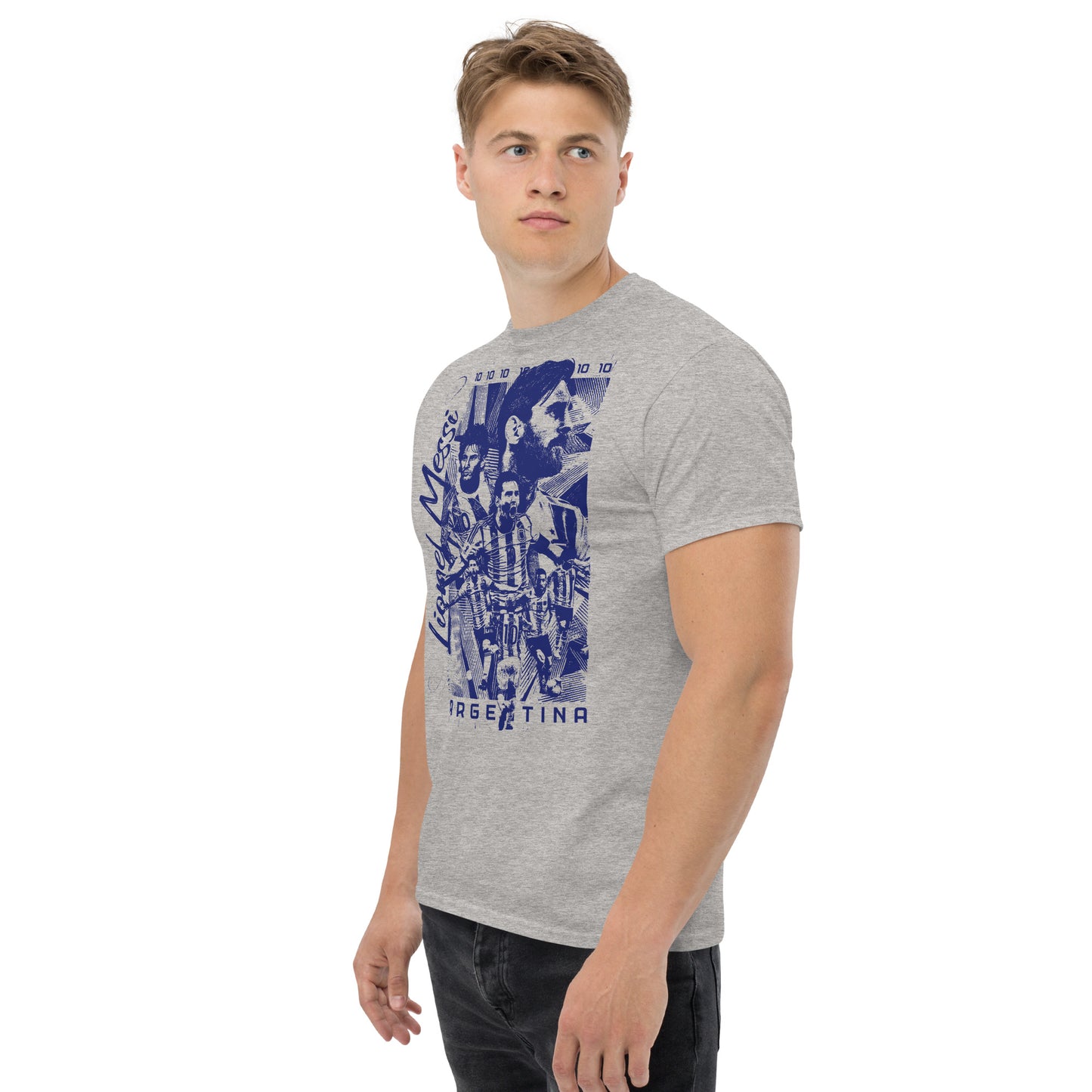 Messi, Lionel. Argentina. Algodón 100%. Corte unisex . Gris. CAM1092.