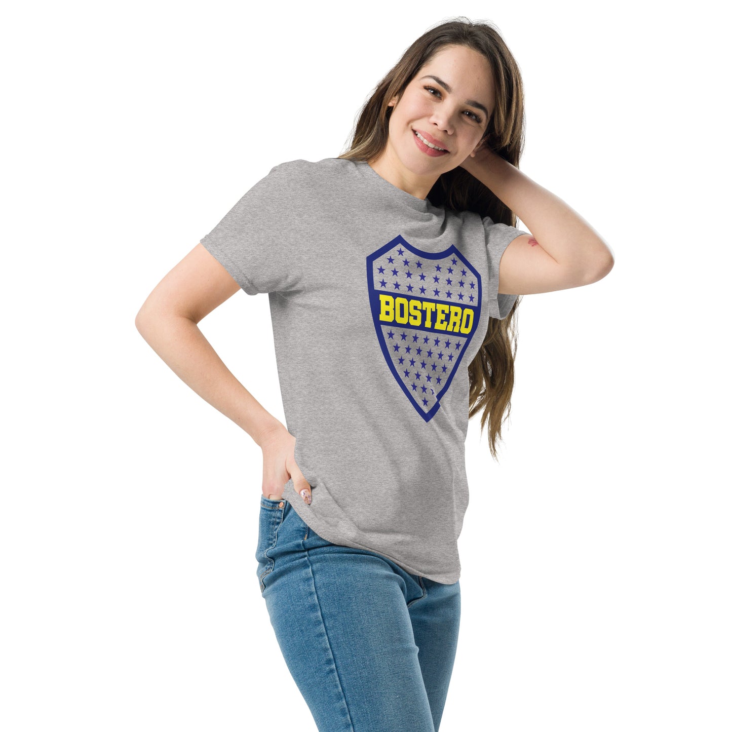 Club Atlético Boca Juniors. CABJ. Algodón 100%. Corte Unisex. Blanca o gris. CAM1217.