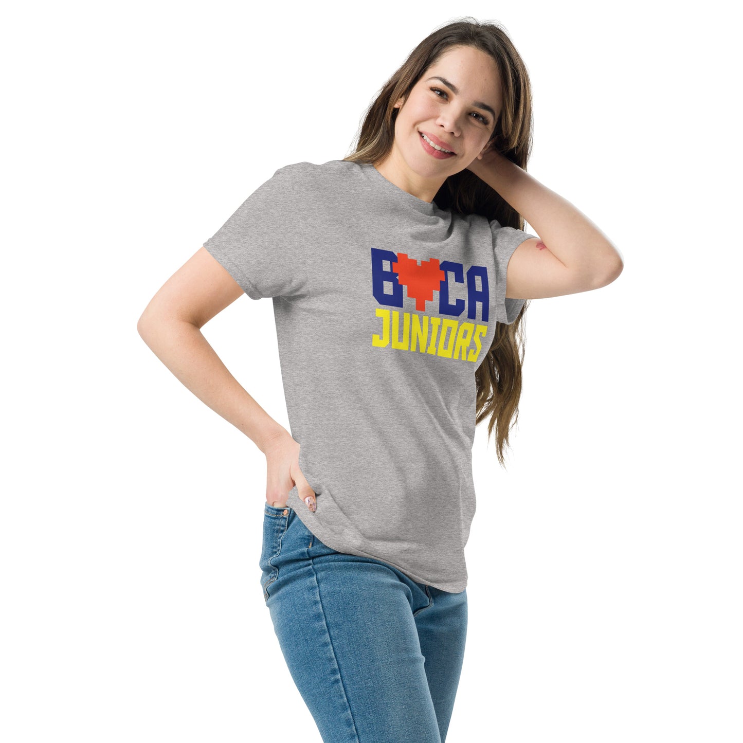 Club Atlético Boca Juniors. CABJ. Algodón 100%. Corte Unisex. Blanca o gris. CAM1218.
