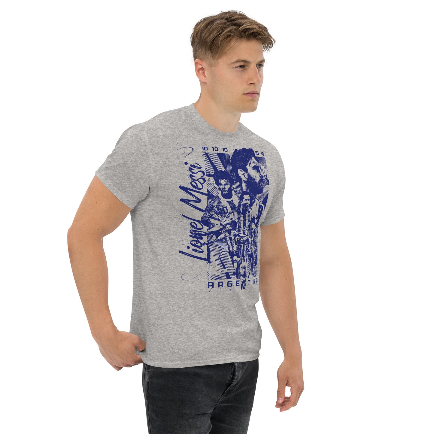Messi, Lionel. Argentina. Algodón 100%. Corte unisex . Gris. CAM1092.