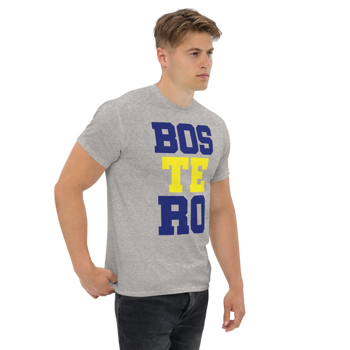 Club Atlético Boca Juniors. CABJ. Algodón 100%. Corte Unisex. Blanca y gris. CAM1216.