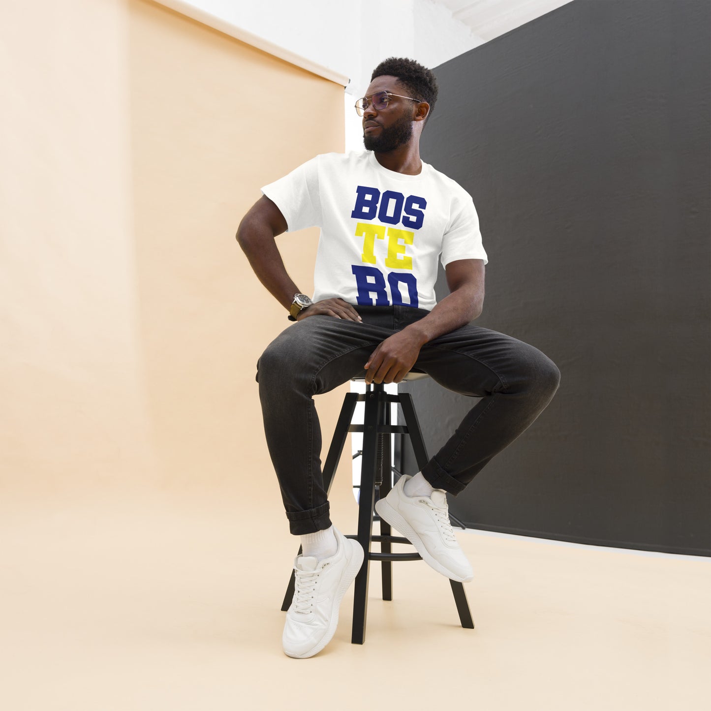Club Atlético Boca Juniors. CABJ. Algodón 100%. Corte Unisex. Blanca y gris. CAM1216.