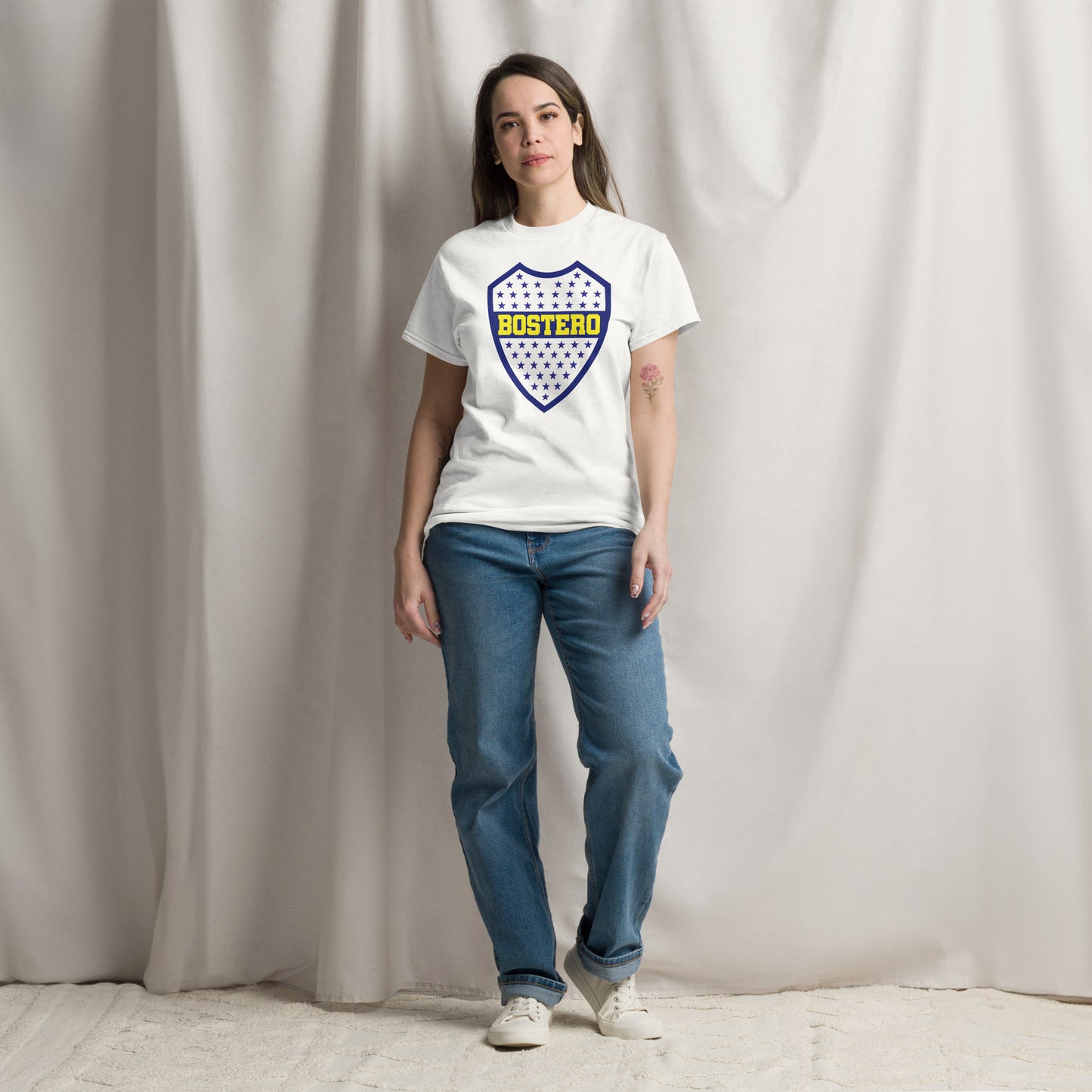 Club Atlético Boca Juniors. CABJ. Algodón 100%. Corte Unisex. Blanca o gris. CAM1217.