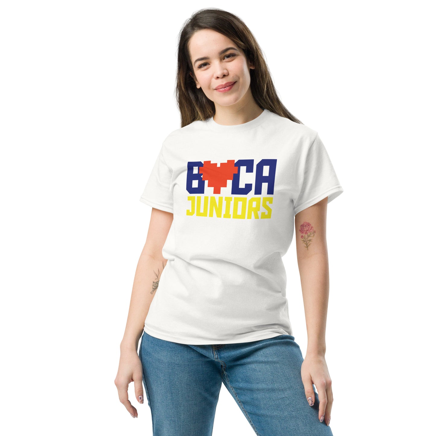 Club Atlético Boca Juniors. CABJ. Algodón 100%. Corte Unisex. Blanca o gris. CAM1218.