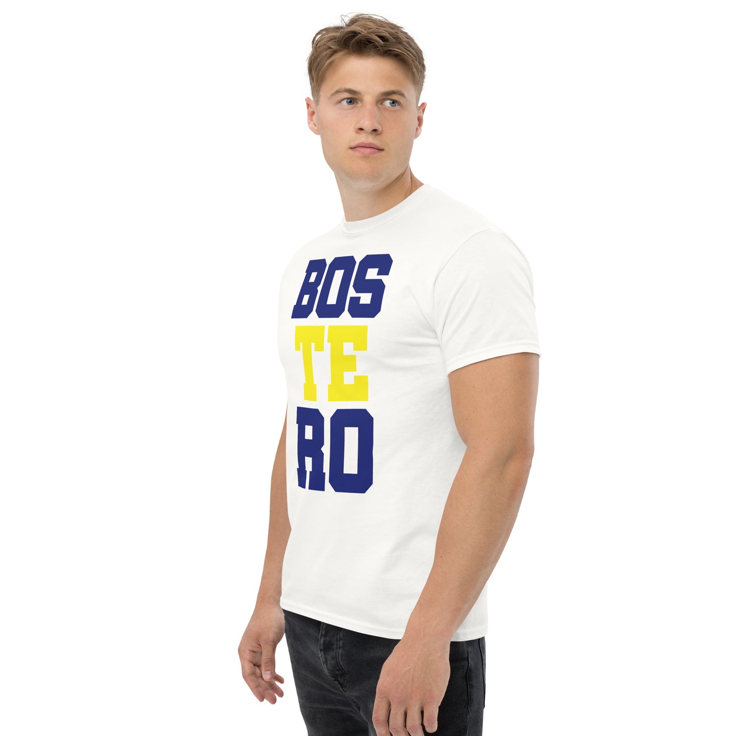 Club Atlético Boca Juniors. CABJ. Algodón 100%. Corte Unisex. Blanca y gris. CAM1216.