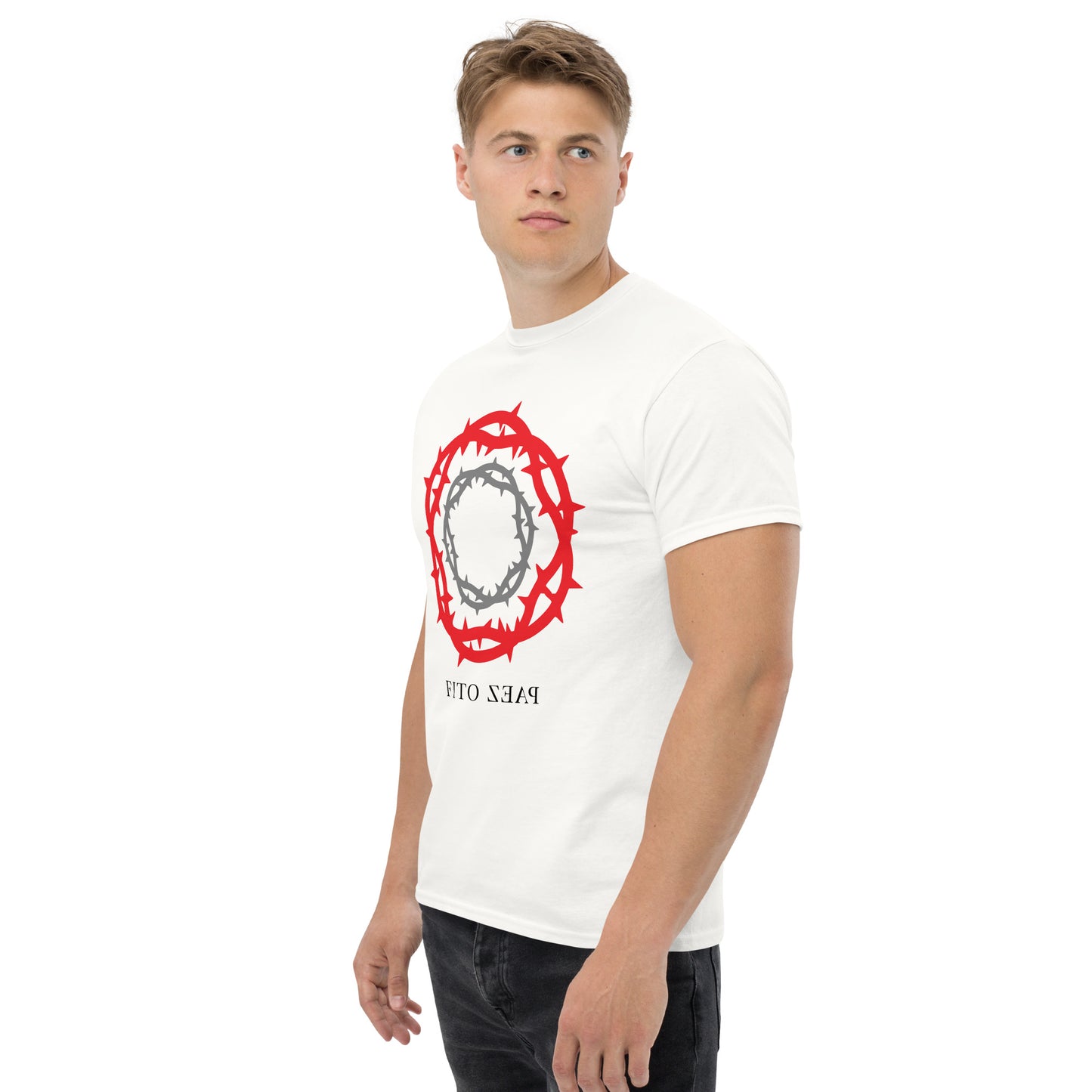 Fito Paez. El Sacrificio. Algodón 100%. Corte Unisex. Blanca y gris. CAM2815.