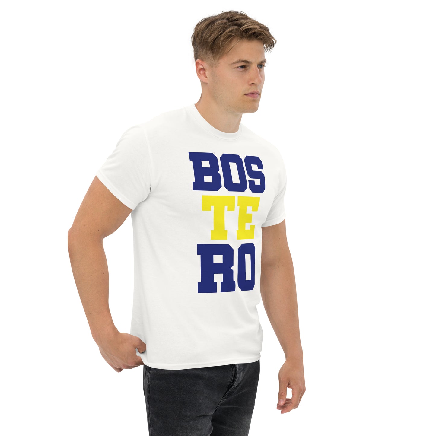 Club Atlético Boca Juniors. CABJ. Algodón 100%. Corte Unisex. Blanca y gris. CAM1216.