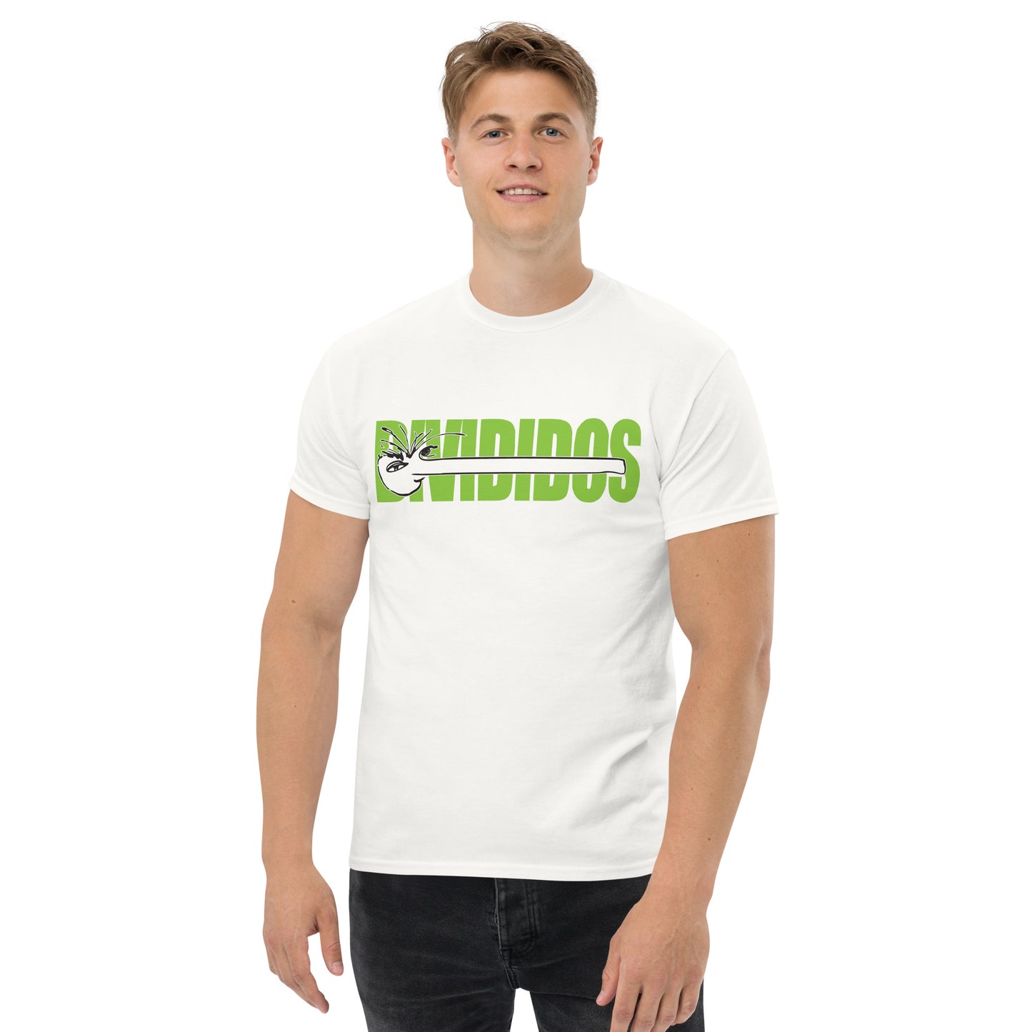 Divididos. Camiseta de Algodón 100% peinado. Corte Unisex. Blanca y gris. Opción 1. CAM2411.