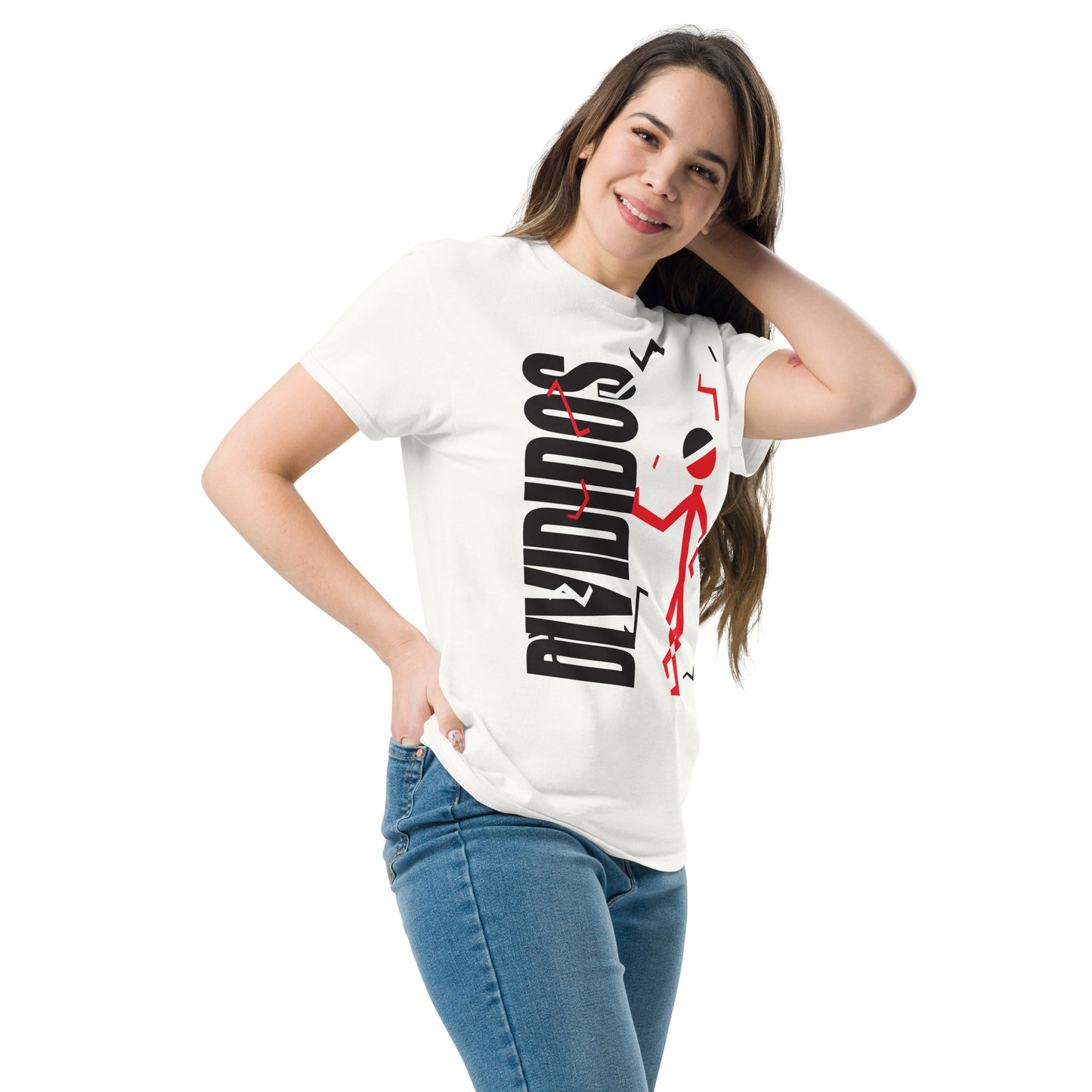 Divididos. Camiseta de Algodón 100% peinado. Corte Unisex. Blanca. Opción 1 . CAM2412.