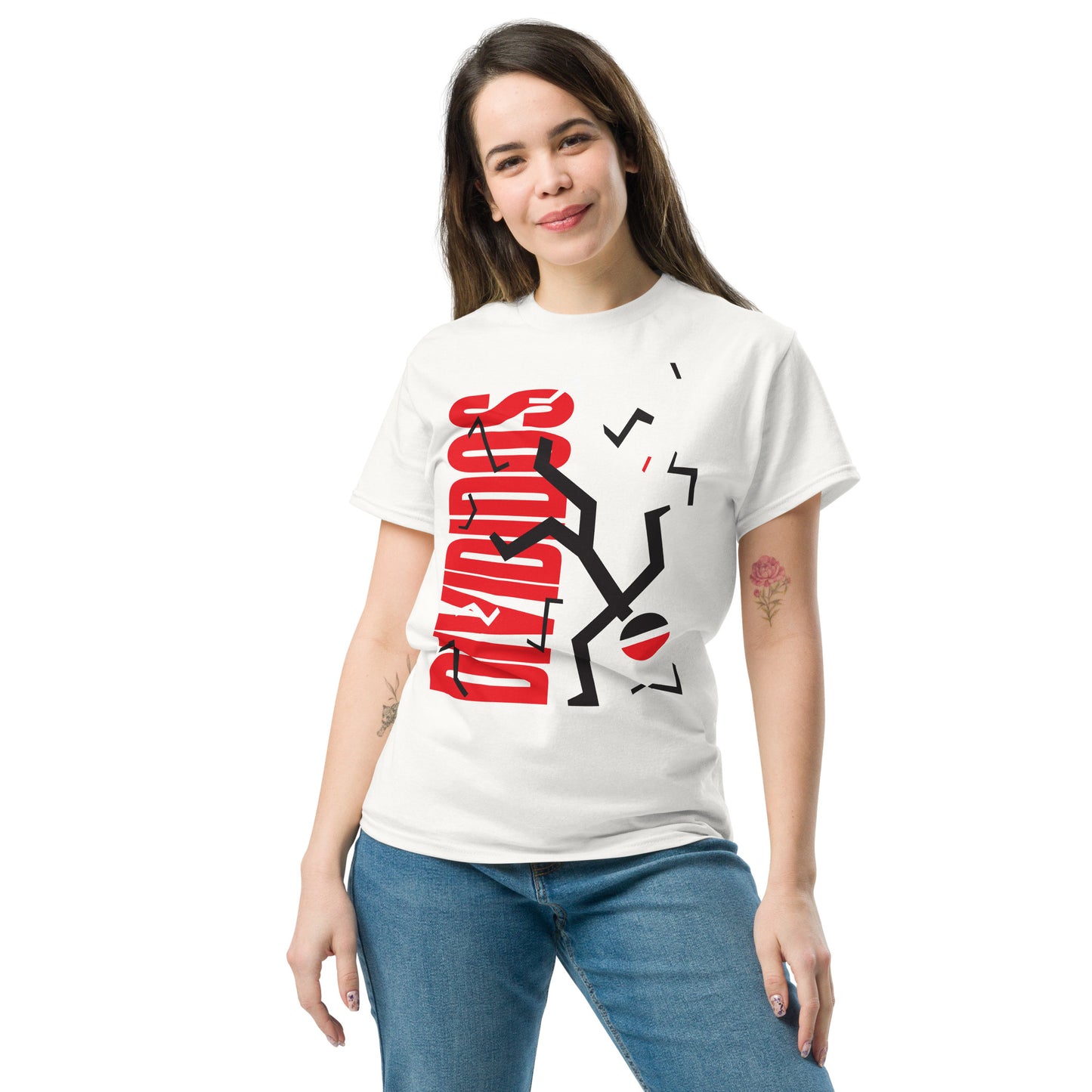 Divididos. Camiseta de Algodón 100% peinado. Corte Unisex. Blanca. Opción 2. CAM2412.