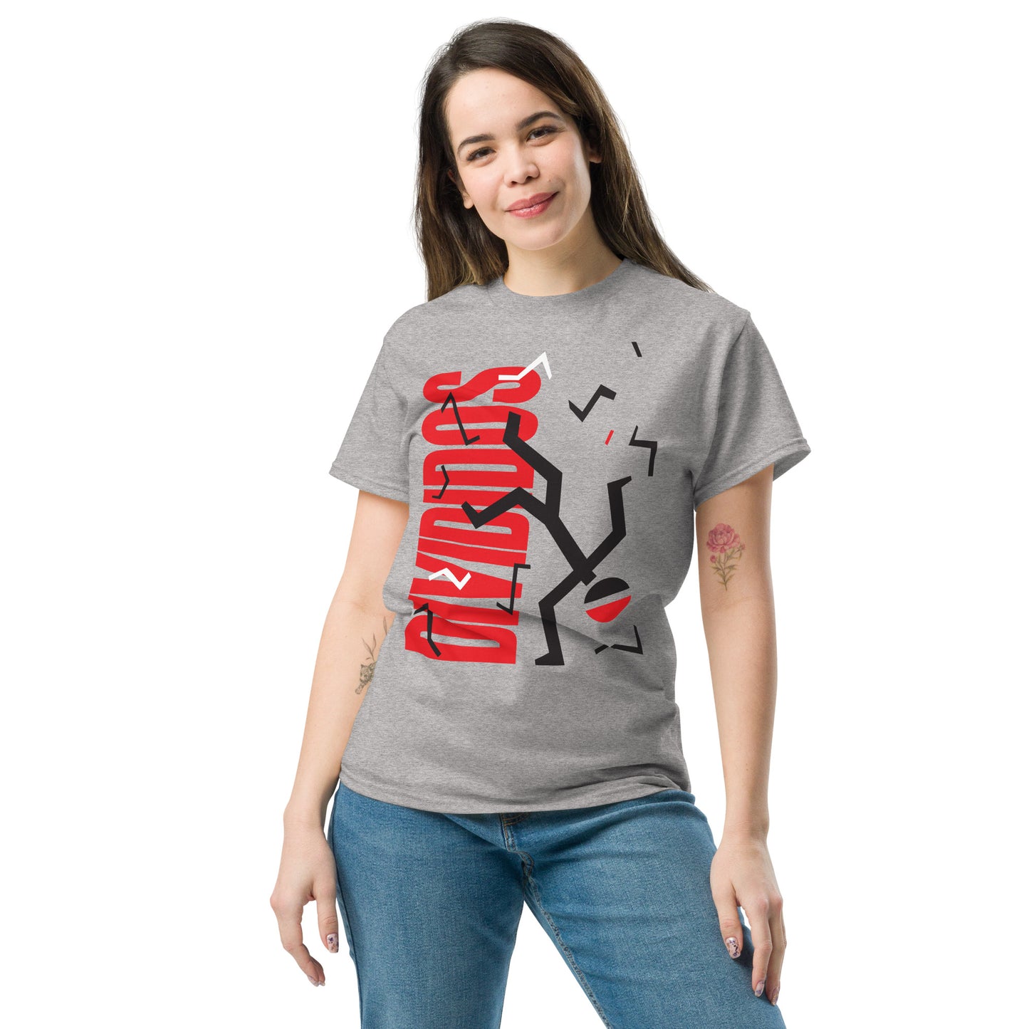 Divididos. Camiseta de Algodón 100% peinado. Corte Unisex. Gris. Opción 2. CAM2412.