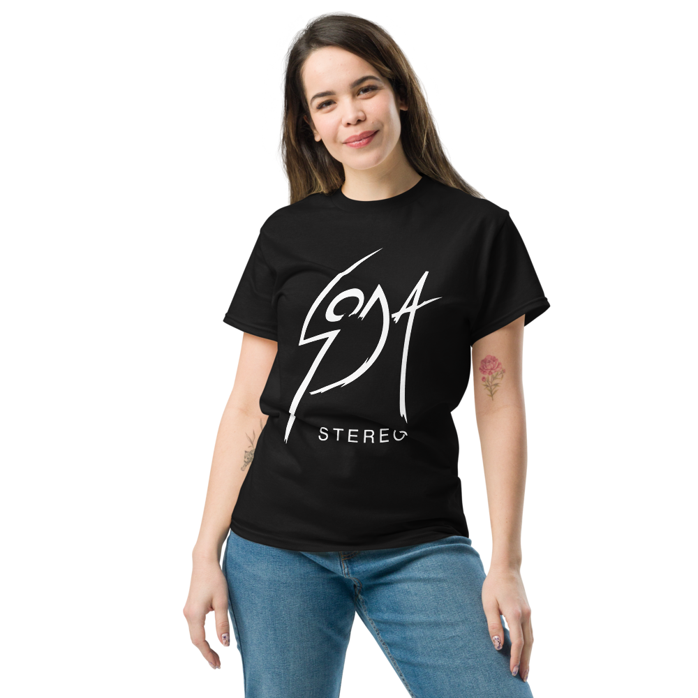 Soda Stereo. Algodón 100%. Corte Unisex. Negra. Opción 2. CAM2723.