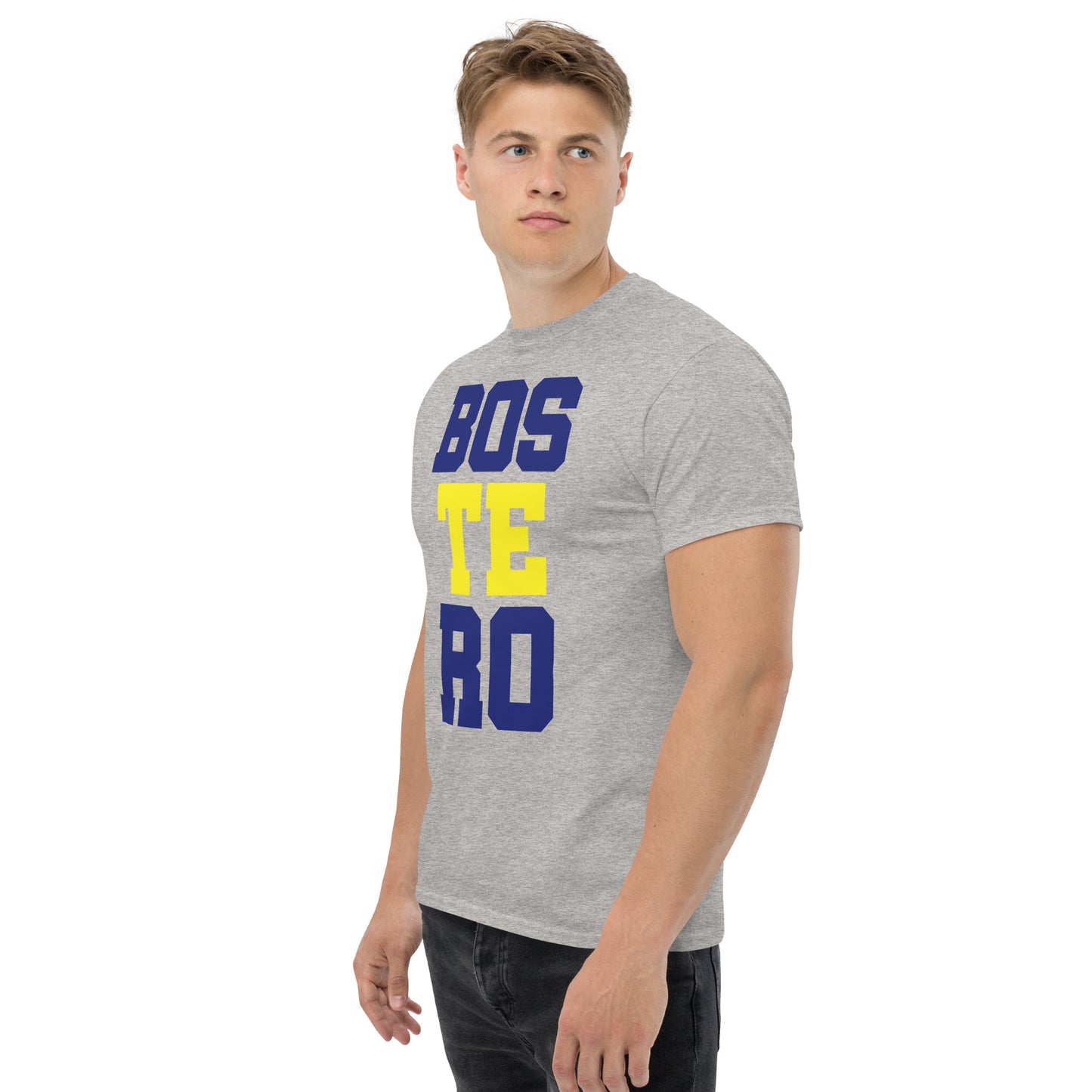 Club Atlético Boca Juniors. CABJ. Algodón 100%. Corte Unisex. Blanca y gris. CAM1216.