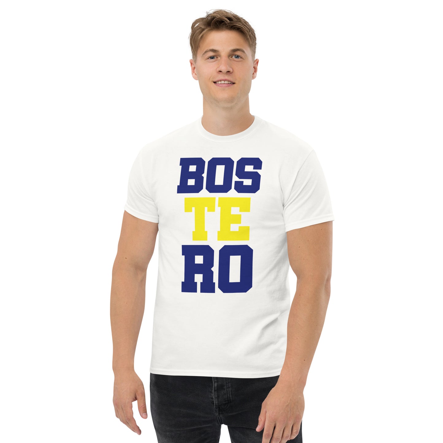 Club Atlético Boca Juniors. CABJ. Algodón 100%. Corte Unisex. Blanca y gris. CAM1216.
